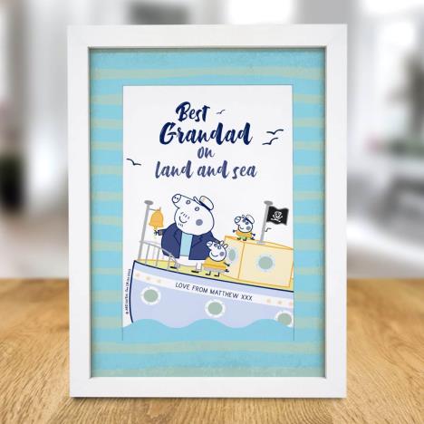 Personalised Peppa Pig Best Grandad A4 Framed Print Extra Image 1